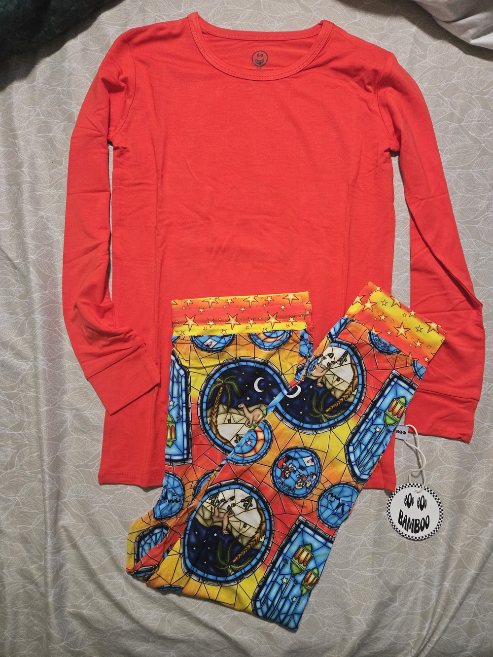 NWT BAMBOO Kids Pajama Or Daywear Set. Long Sleeve Shirt With Long Joggers. 9/10